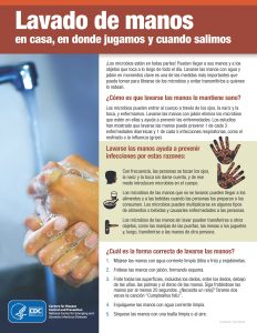 Hoja informativa de lavado de manos