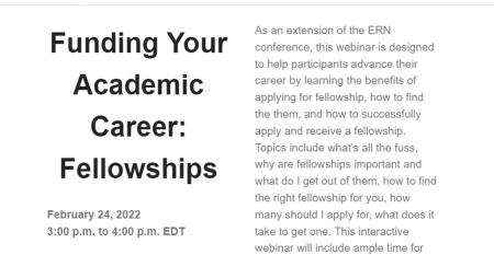 Funding Your Academic Career Fellowships